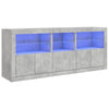 Sideboard Teri betonggrau mit LED-Beleuchtung 162x37x67cm