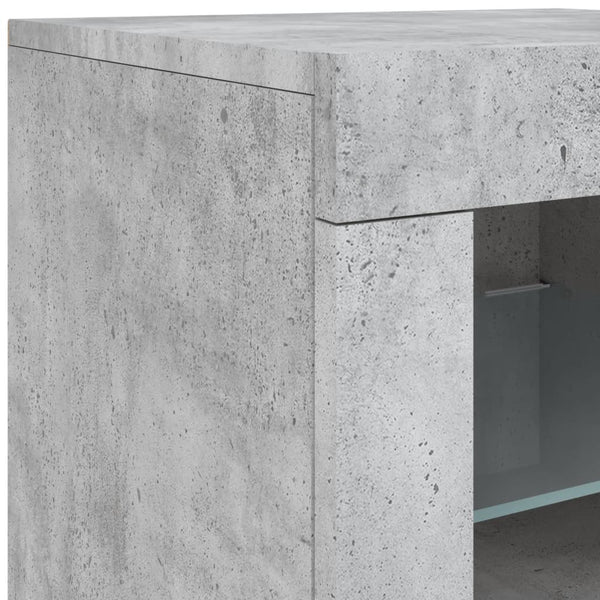 Sideboard Teri betonggrau mit LED-Beleuchtung 162x37x67cm