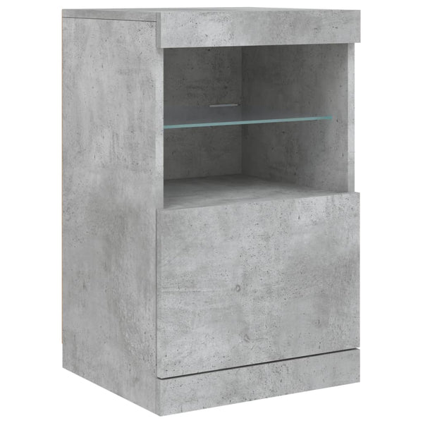 Sideboard Teri betonggrau mit LED-Beleuchtung 162x37x67cm