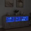 Sideboard Teri betonggrau mit LED-Beleuchtung 162x37x67cm