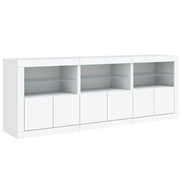 Weißes Sideboard mit LED-Beleuchtung Layla 181,5x37x67cm