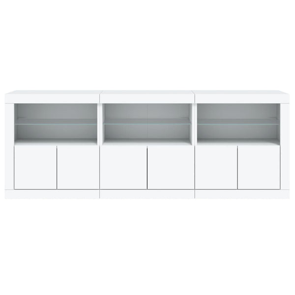 Weißes Sideboard mit LED-Beleuchtung Layla 181,5x37x67cm