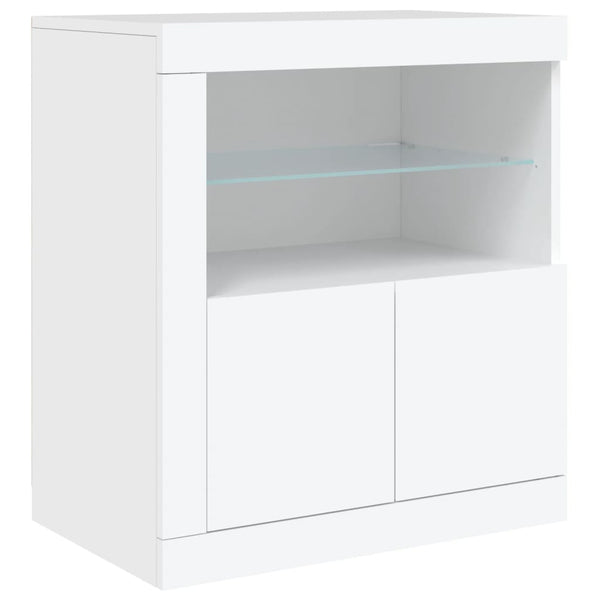 Weißes Sideboard mit LED-Beleuchtung Layla 181,5x37x67cm