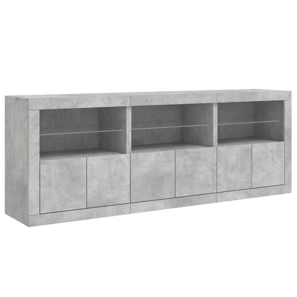Betoninharmaa senkki led-valoilla Layla 181,5x37x67cm