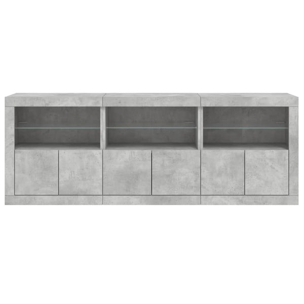 Betoninharmaa senkki led-valoilla Layla 181,5x37x67cm