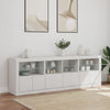 Weißes Sideboard mit LED-Beleuchtung Alstani 202x37x67cm