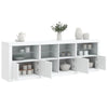 Weißes Sideboard mit LED-Beleuchtung Alstani 202x37x67cm