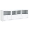Weißes Sideboard mit LED-Beleuchtung Alstani 202x37x67cm