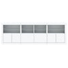 Weißes Sideboard mit LED-Beleuchtung Alstani 202x37x67cm