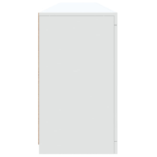 Weißes Sideboard mit LED-Beleuchtung Alstani 202x37x67cm