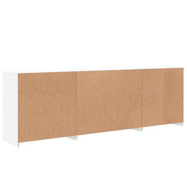 Weißes Sideboard mit LED-Beleuchtung Alstani 202x37x67cm