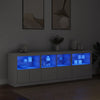 Weißes Sideboard mit LED-Beleuchtung Alstani 202x37x67cm