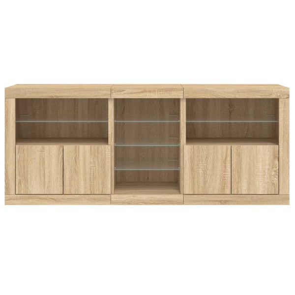Sideboard Sonoma-Eiche Covalenco mit LED-Beleuchtung 162x37x67cm