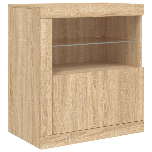 Sideboard Sonoma-Eiche Covalenco mit LED-Beleuchtung 162x37x67cm
