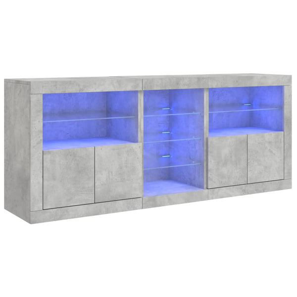 Betoninharmaa senkki led-valoilla Covalenco 162x37x67cm