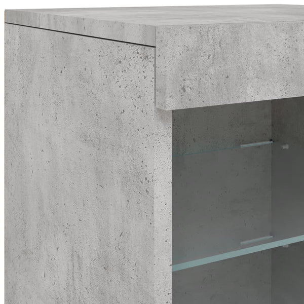 Betoninharmaa senkki led-valoilla Covalenco 162x37x67cm