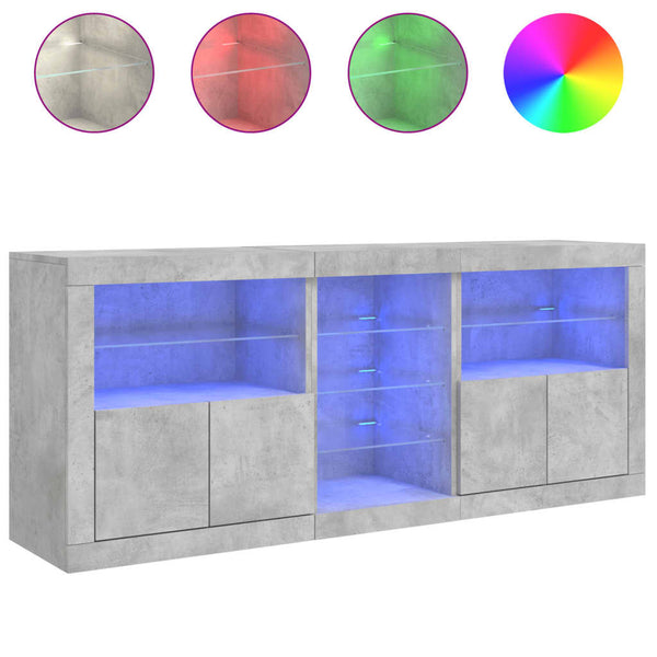 Betoninharmaa senkki led-valoilla Covalenco 162x37x67cm
