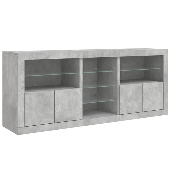 Betoninharmaa senkki led-valoilla Covalenco 162x37x67cm