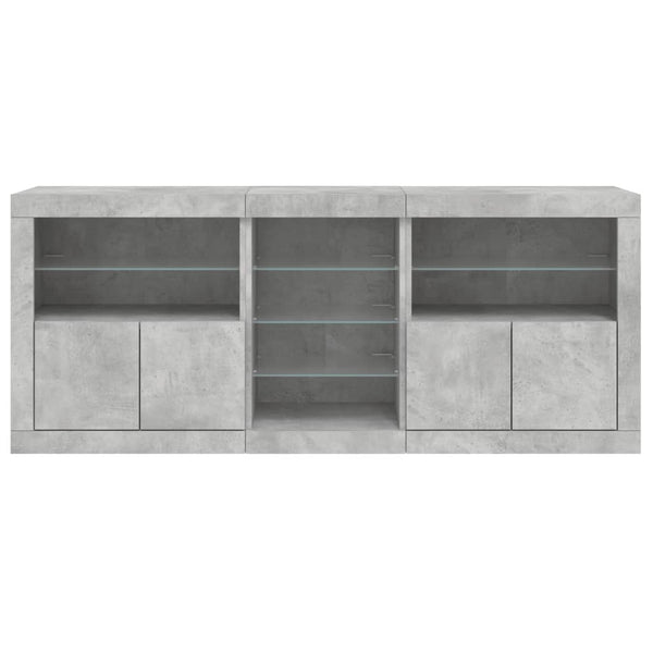 Betoninharmaa senkki led-valoilla Covalenco 162x37x67cm