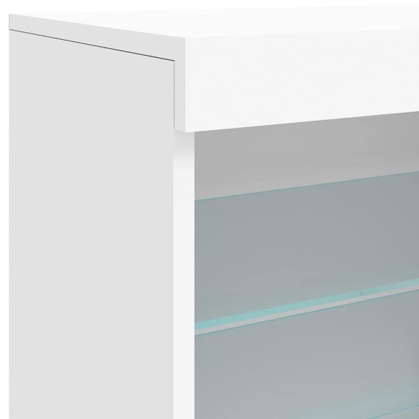 Weißes Sideboard mit LED-Beleuchtung Bazar 181,5x37x67cm
