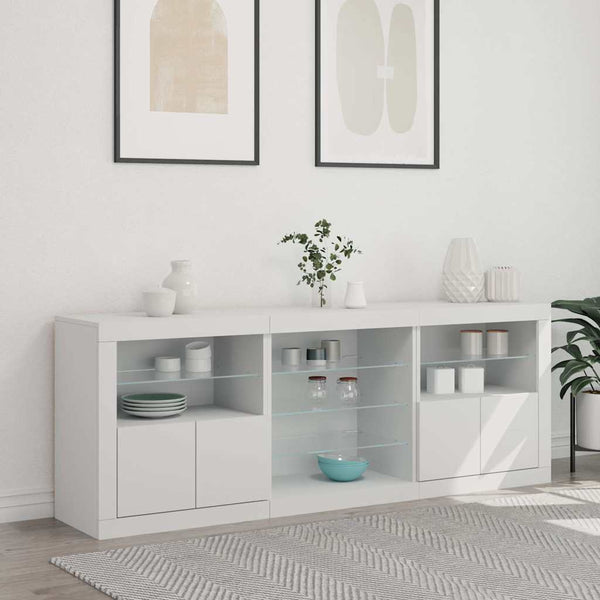 Weißes Sideboard mit LED-Beleuchtung Bazar 181,5x37x67cm