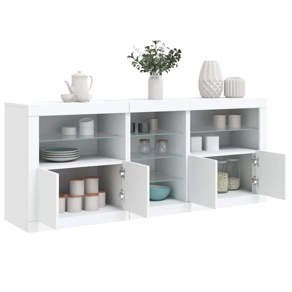 Weißes Sideboard mit LED-Beleuchtung Bazar 181,5x37x67cm