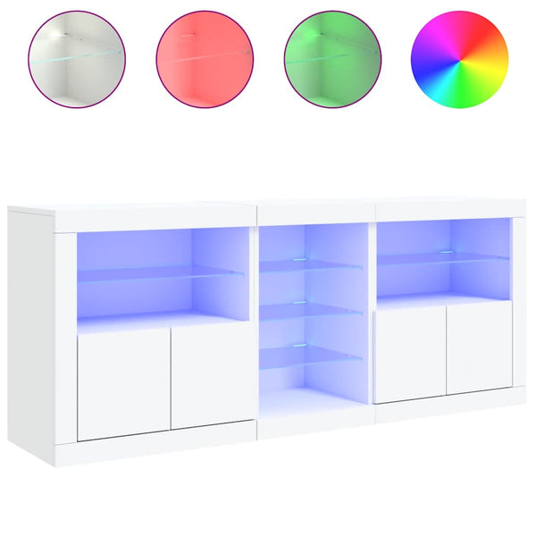 Weißes Sideboard mit LED-Beleuchtung Bazar 181,5x37x67cm