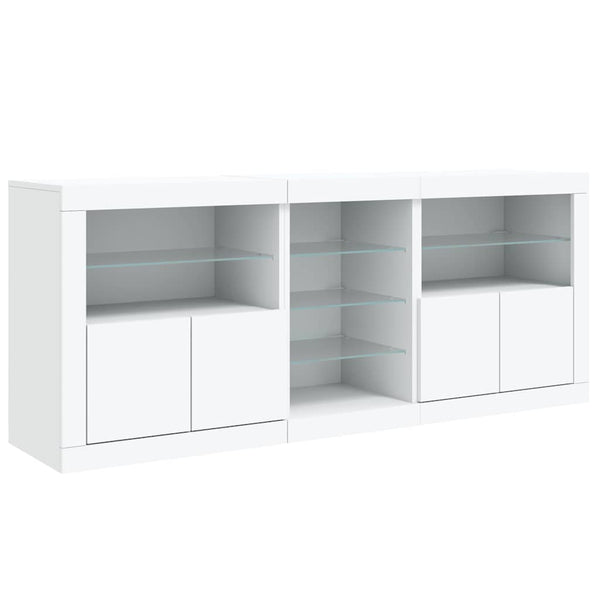 Weißes Sideboard mit LED-Beleuchtung Bazar 181,5x37x67cm