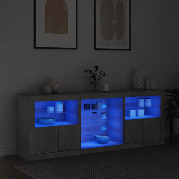 Betoninharmaa senkki led-valoilla Bazar 181,5x37x67cm