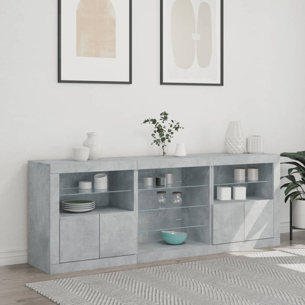 Betoninharmaa senkki led-valoilla Bazar 181,5x37x67cm