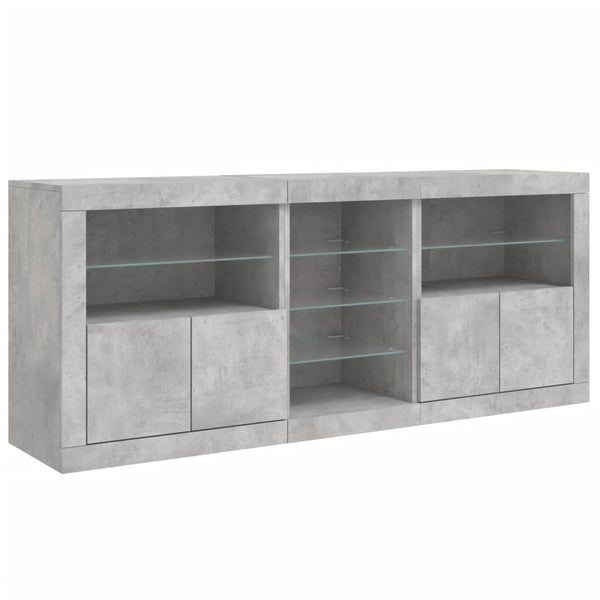 Betoninharmaa senkki led-valoilla Bazar 181,5x37x67cm