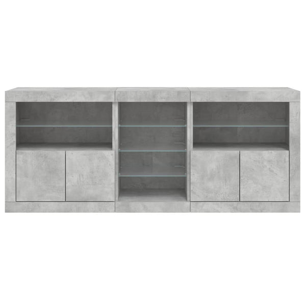 Betoninharmaa senkki led-valoilla Bazar 181,5x37x67cm