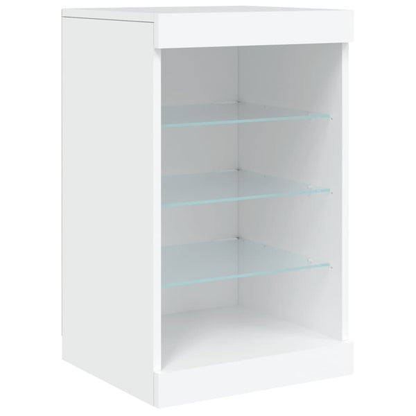 Weißes Sideboard mit LED-Beleuchtung Abdel 164x37x67cm