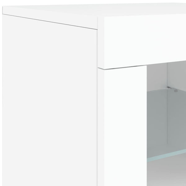 Weißes Sideboard mit LED-Beleuchtung Abdel 164x37x67cm