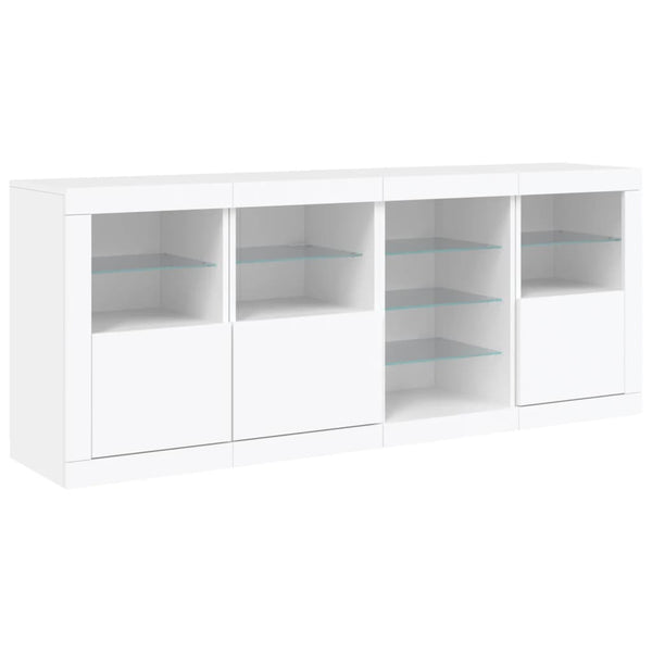 Weißes Sideboard mit LED-Beleuchtung Abdel 164x37x67cm