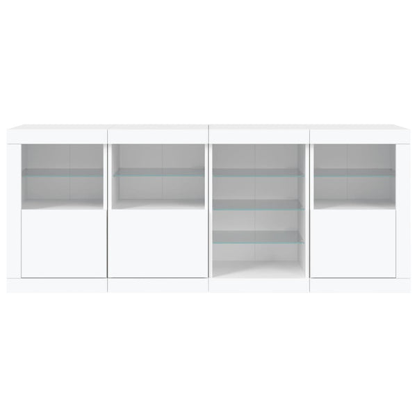 Weißes Sideboard mit LED-Beleuchtung Abdel 164x37x67cm