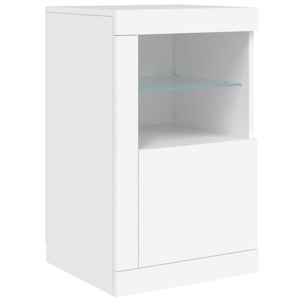 Weißes Sideboard mit LED-Beleuchtung Abdel 164x37x67cm