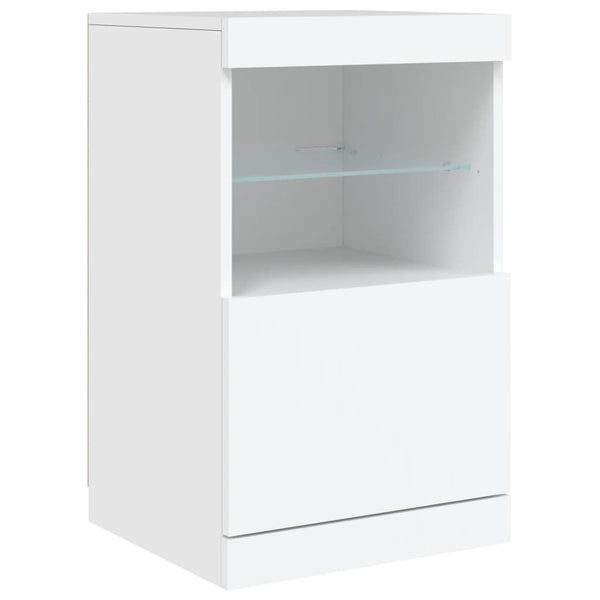 Weißes Sideboard mit LED-Beleuchtung Abdel 164x37x67cm
