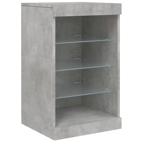 Betongraues Sideboard mit LED-Beleuchtung Abdel 164x37x67cm