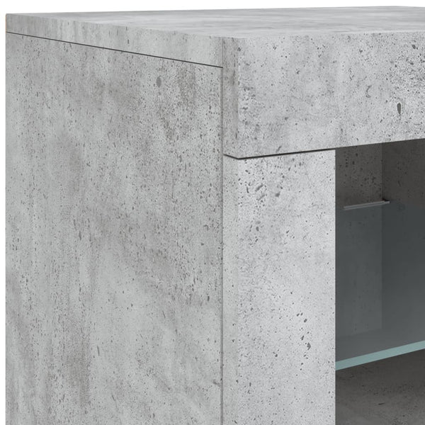 Betongraues Sideboard mit LED-Beleuchtung Abdel 164x37x67cm