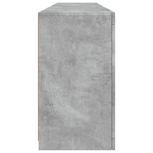 Betongraues Sideboard mit LED-Beleuchtung Abdel 164x37x67cm