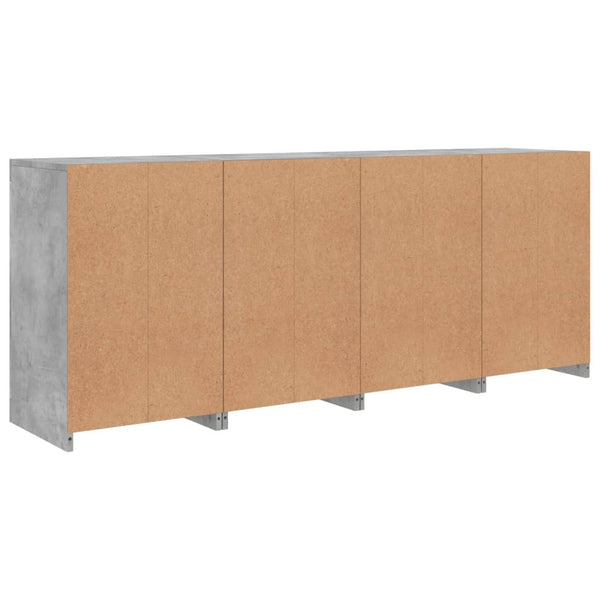 Betongraues Sideboard mit LED-Beleuchtung Abdel 164x37x67cm