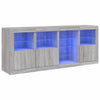 Graues Sideboard mit LED-Beleuchtung Abdel 164x37x67cm