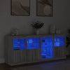 Graues Sideboard mit LED-Beleuchtung Abdel 164x37x67cm
