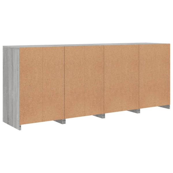 Graues Sideboard mit LED-Beleuchtung Abdel 164x37x67cm