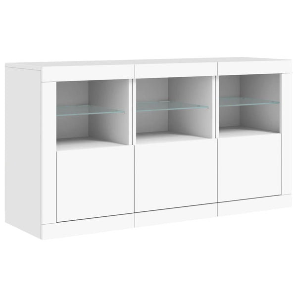 Weißes Sideboard mit LED-Beleuchtung Vidina 123x37x67cm