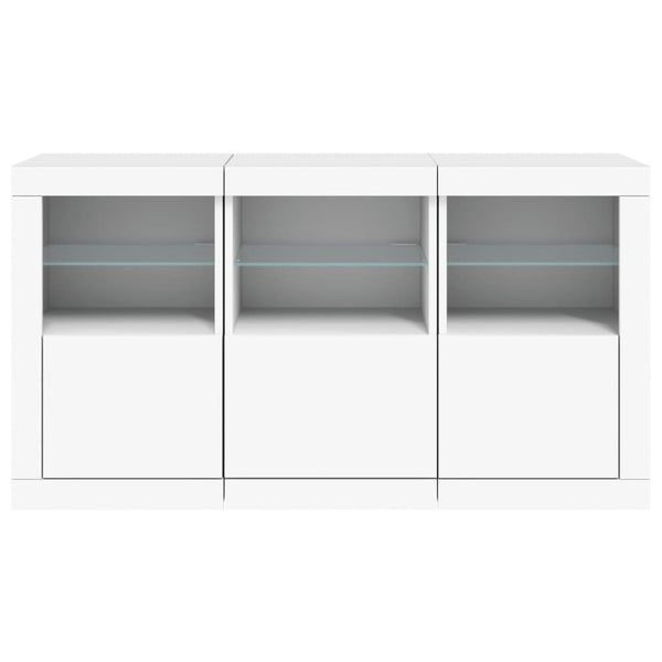 Weißes Sideboard mit LED-Beleuchtung Vidina 123x37x67cm