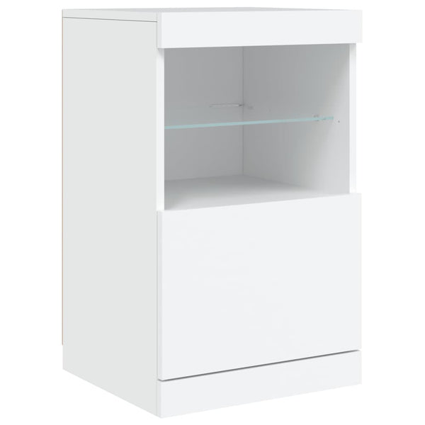 Weißes Sideboard mit LED-Beleuchtung Vidina 123x37x67cm