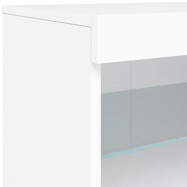 Weißes Sideboard mit LED-Beleuchtung Karcsi 142,5x37x67cm