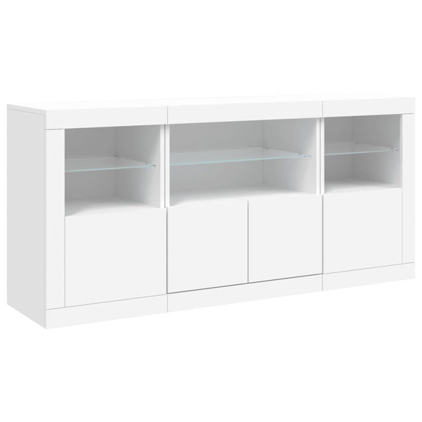 Weißes Sideboard mit LED-Beleuchtung Karcsi 142,5x37x67cm